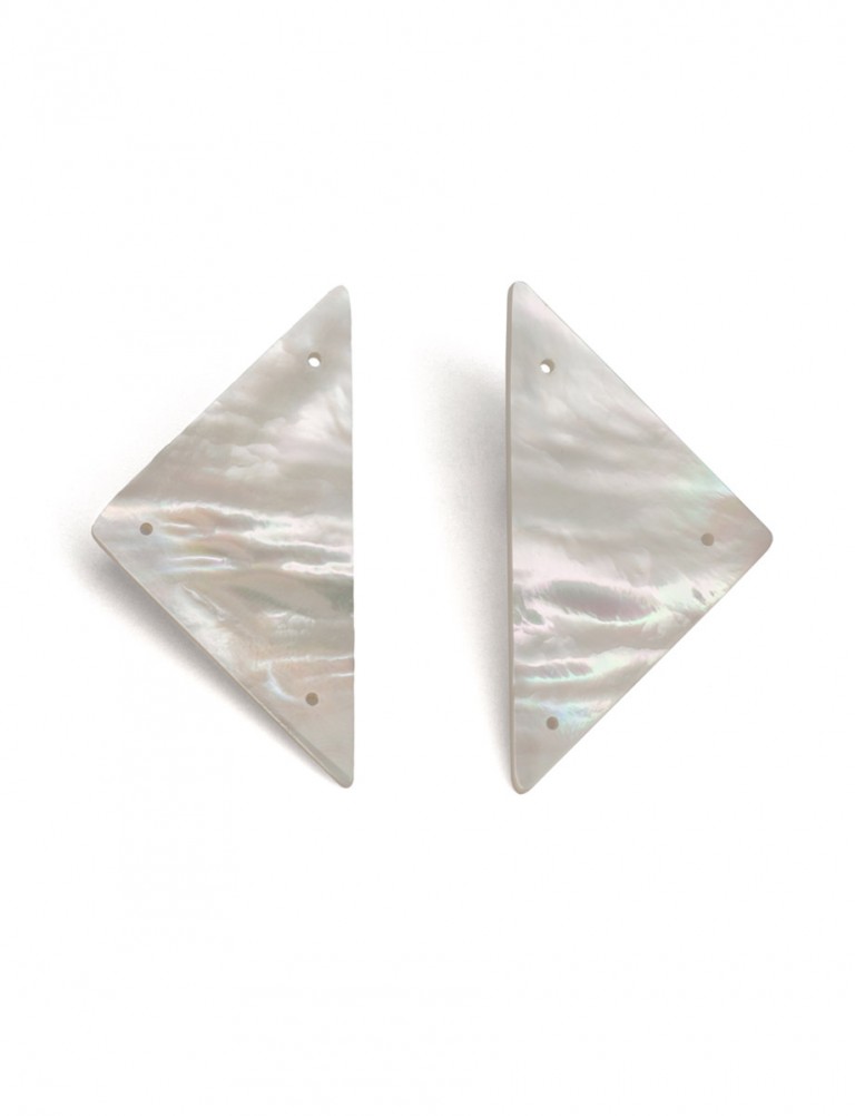 Triangle Carved Mother Of Pearl Earrings – Large