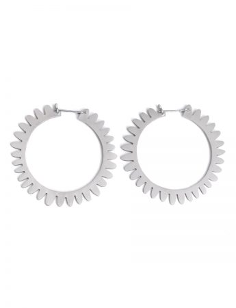 Large Whirlpool Hoop Earrings – Silver