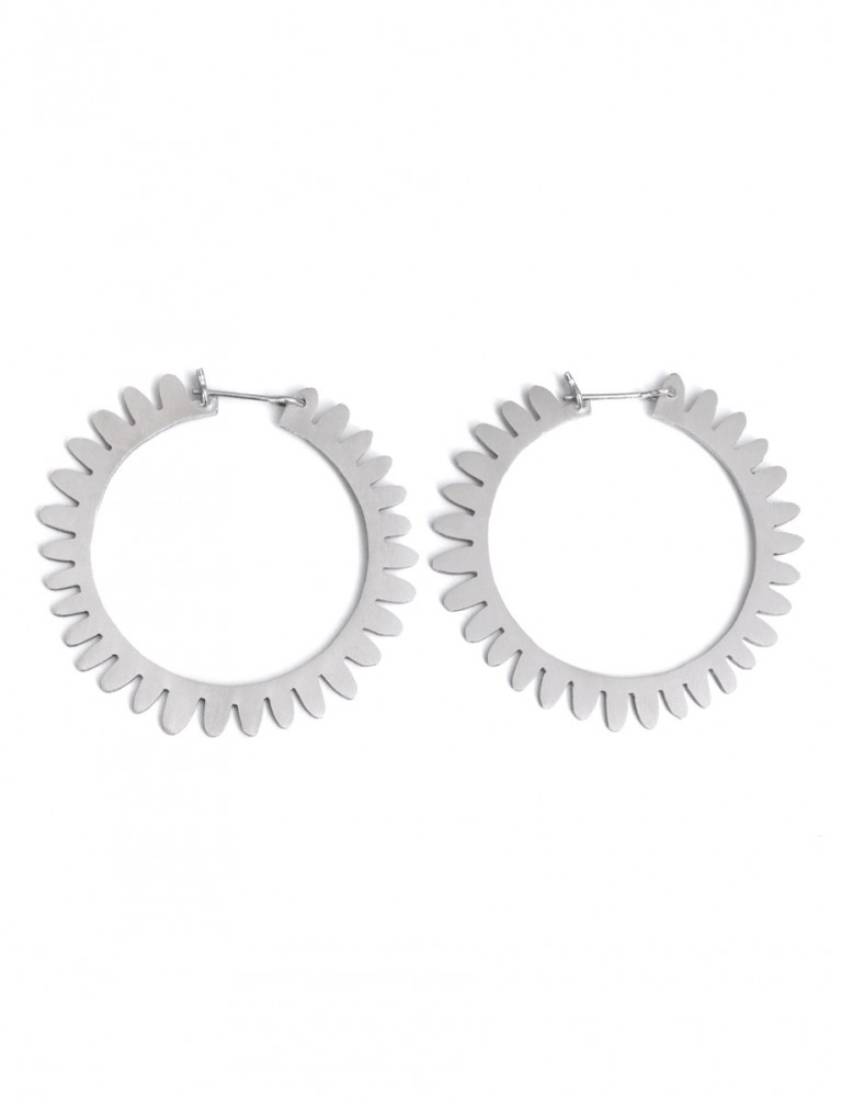 Large Whirlpool Hoop Earrings – Silver