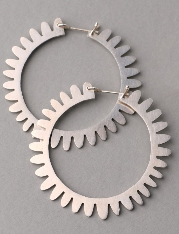 Large Whirlpool Hoop Earrings – Silver