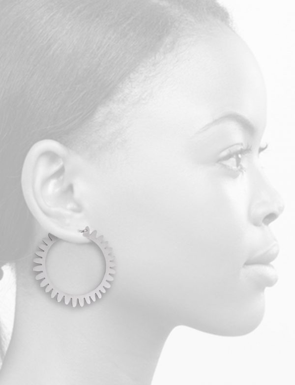 Large Whirlpool Hoop Earrings – Silver