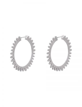 Large Whirlpool Hoop Earrings – Silver