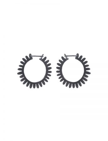 Medium Whirlpool Hoop Earrings – Oxidised Silver