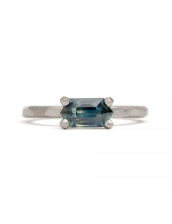 Star Cut Teal Sapphire Ring