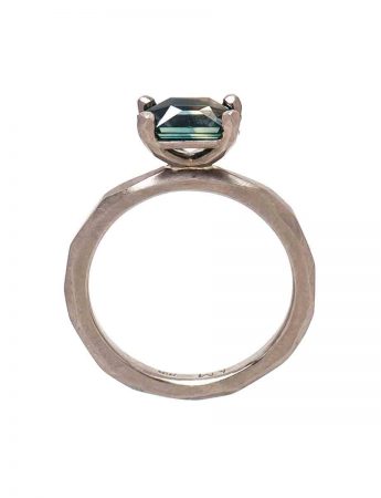 Star Cut Teal Sapphire Ring