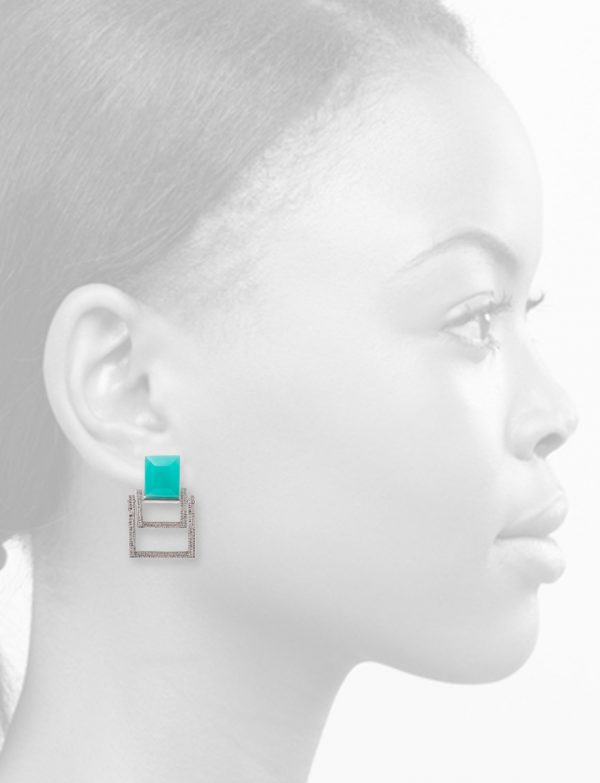 Square Earrings – Turquoise
