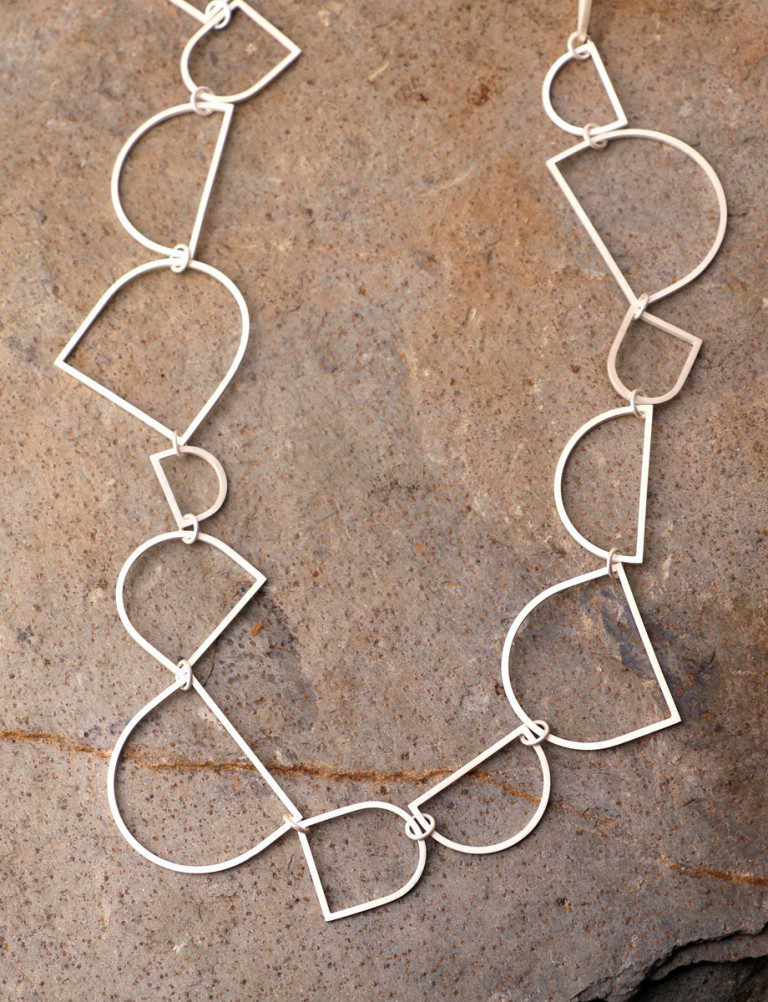Sterling Silver Contemporary D Ring Necklace e.g.etal Melbourne