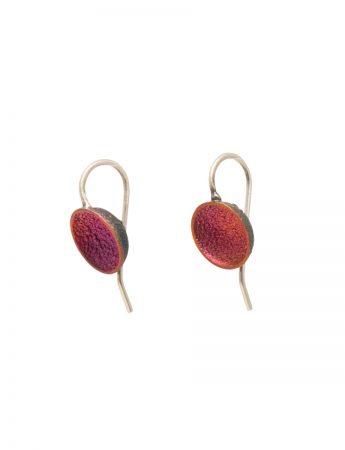 Small Dome Hook Earrings – Pink