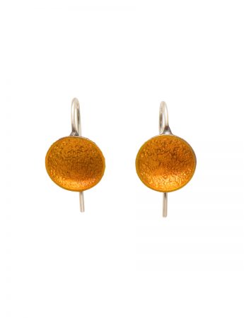 Small Dome Hook Earrings – Orange