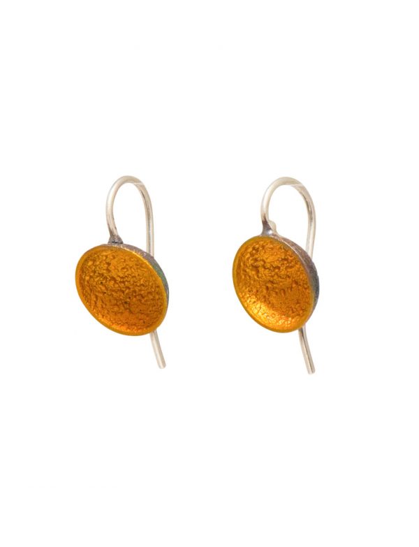 Small Dome Hook Earrings – Orange