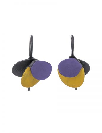 Violet Hook Earrings – Yellow & Purple