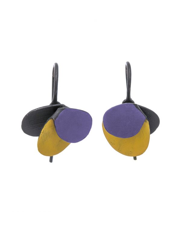 Violet Hook Earrings – Yellow & Purple