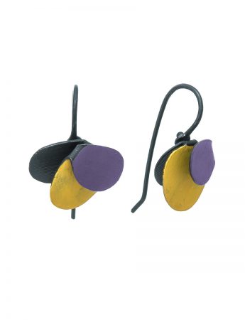 Violet Hook Earrings – Yellow & Purple