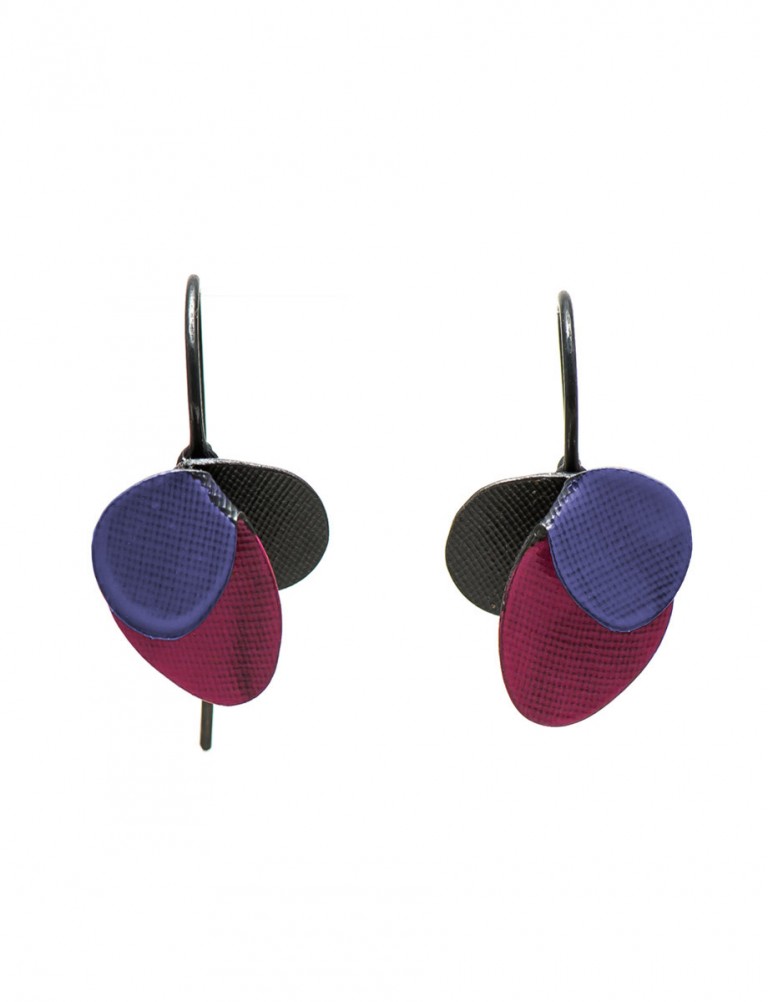 Violet Hook Earrings – Magenta & Royal Blue