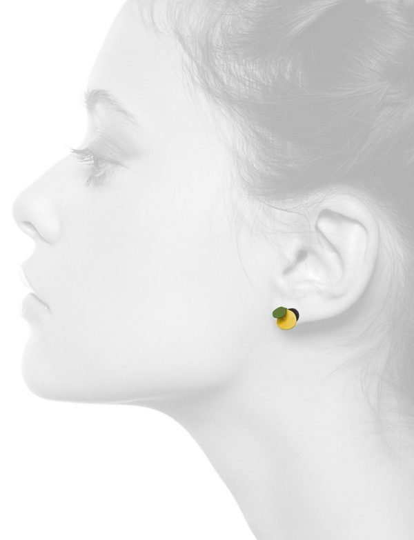 Violet Stud Earrings – Yellow & Green