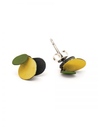 Violet Stud Earrings – Yellow & Green