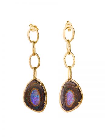 Galaxy Chain Earrings – Boulder Opal