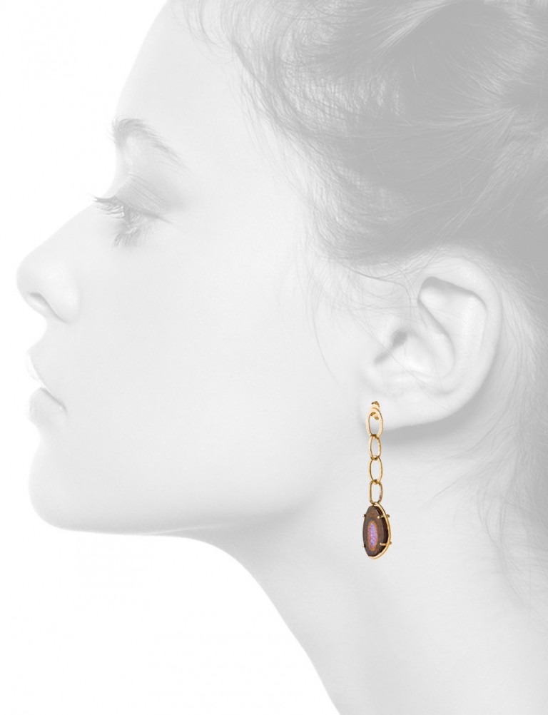 Galaxy Chain Earrings – Boulder Opal