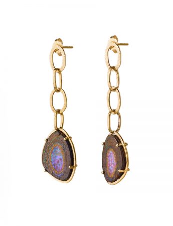 Galaxy Chain Earrings – Boulder Opal