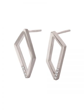 Gradient Diamond Earrings – White Gold