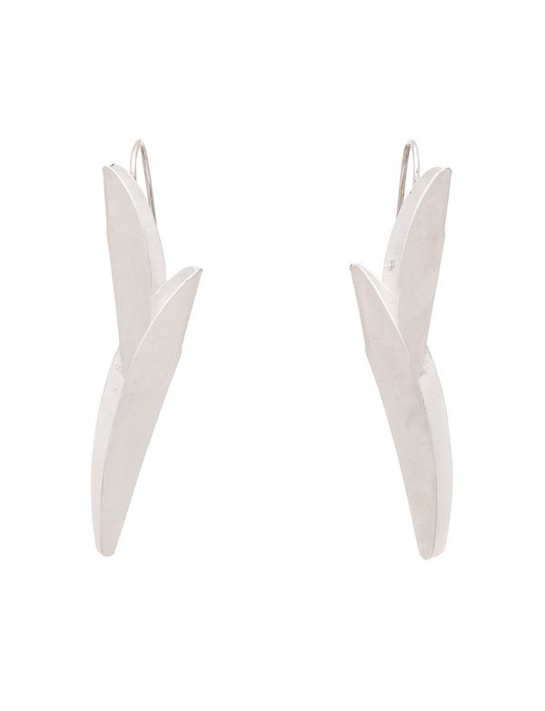 Long Bird of Paradise Earrings – Silver