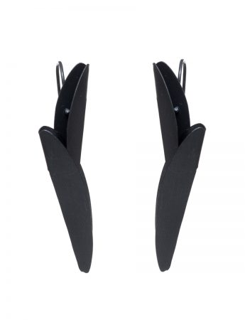 Long Bird of Paradise Earrings – Black