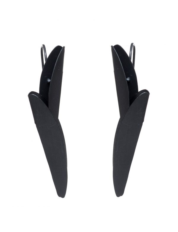 Long Bird of Paradise Earrings – Black
