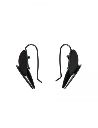 Small Bird of Paradise Earrings – Black