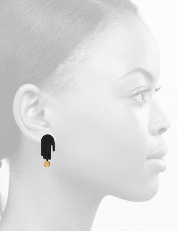 Soft Touch Stud Earrings – Black & Gold