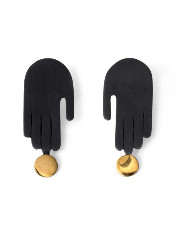 Soft Touch Stud Earrings – Black & Gold