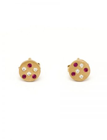 Speckled Stud Earrings – Ruby & Diamond