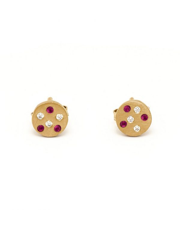 Speckled Stud Earrings – Ruby & Diamond