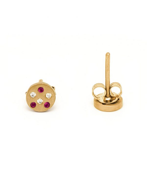 Speckled Stud Earrings – Ruby & Diamond