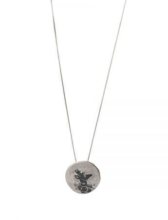 Stag Flower Necklace – Silver & Diamond