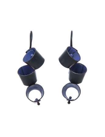 Short Foxglove Earrings – Black & Blue