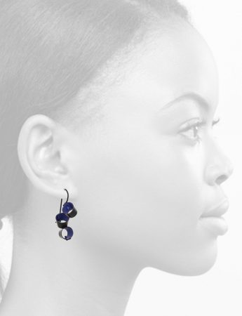 Short Foxglove Earrings – Black & Blue