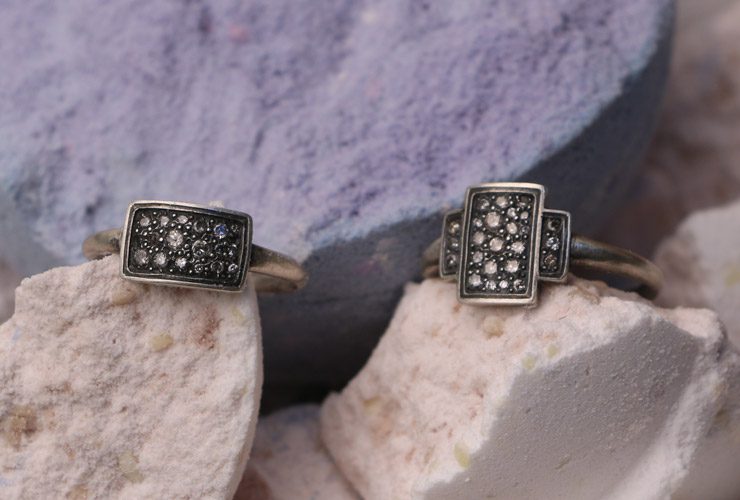Triptych rings by Suzi Zutic, $1,420 & $1,590