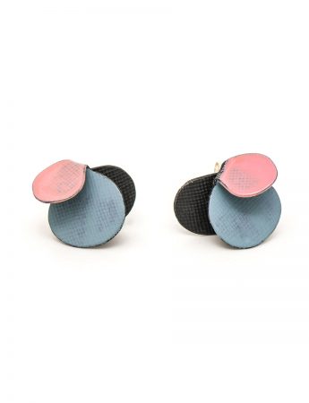 Violet Stud Earrings – Baby Blue & Pink