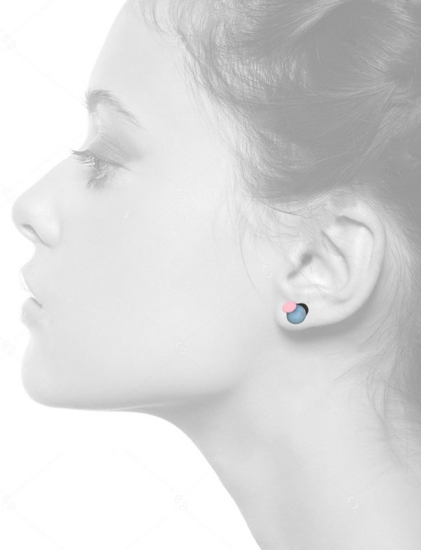 Violet Stud Earrings – Baby Blue & Pink