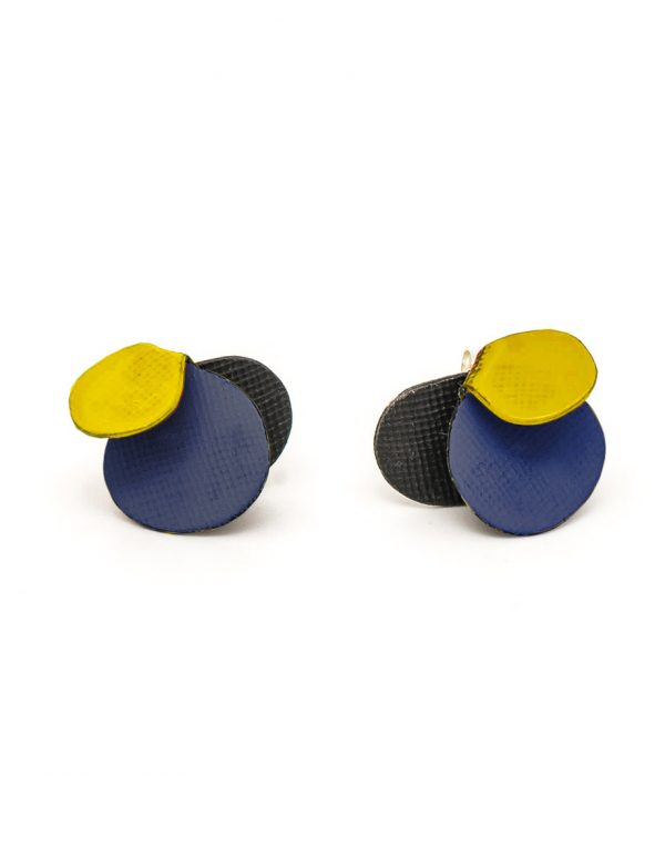 Violet Stud Earrings – Yellow & Royal Blue