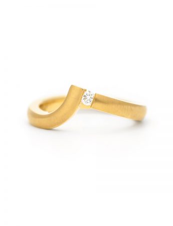 Angled Tension Set Ring – Gold & Diamond