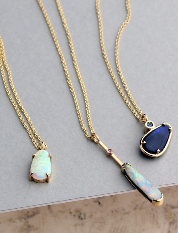 Australian Black Opal Necklace