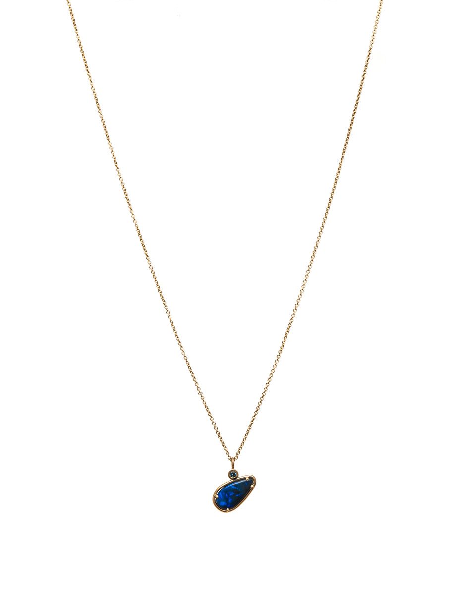 Senator Bil Woods Gold & Australian Black Opal Pendant Necklace | e.g.etal | Melbourne