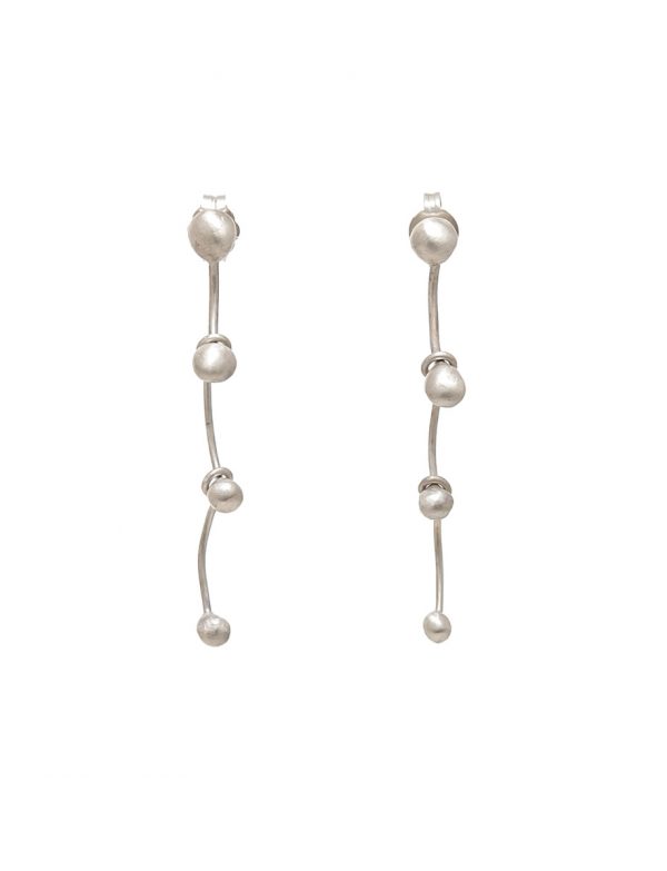 Gouttes Four Drop Earrings – Bleached Silver
