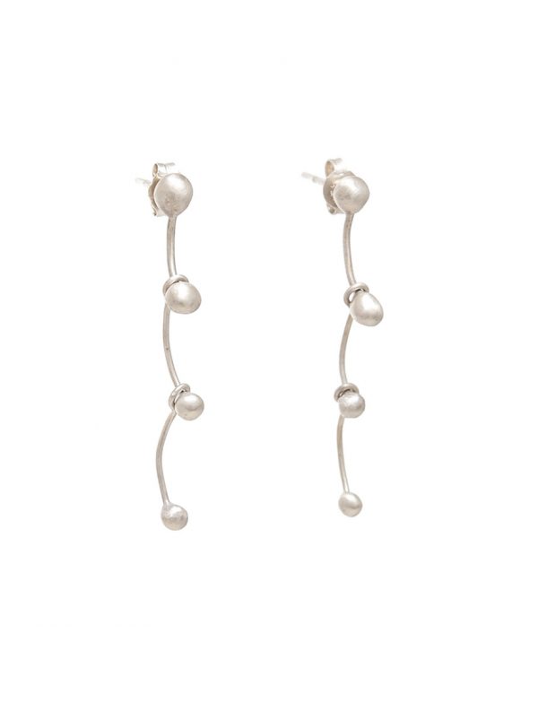 Gouttes Four Drop Earrings – Bleached Silver