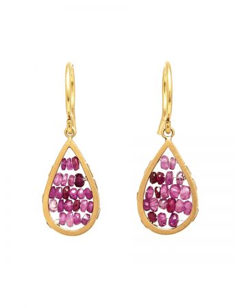 Reef Hook Earrings – Gold & Ruby