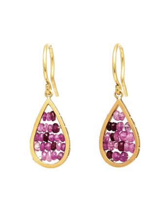 Reef Hook Earrings – Gold & Ruby