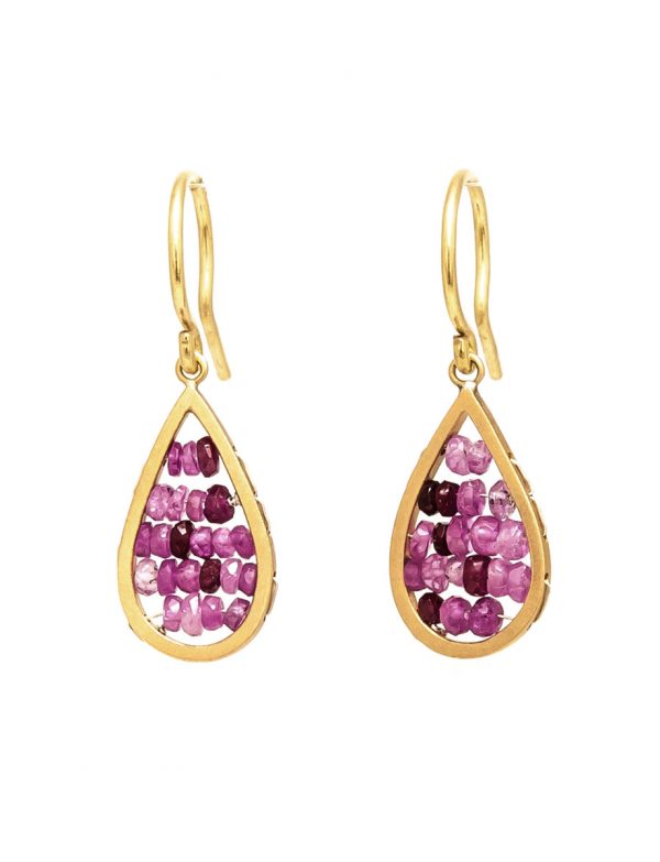 Reef Hook Earrings – Gold & Ruby