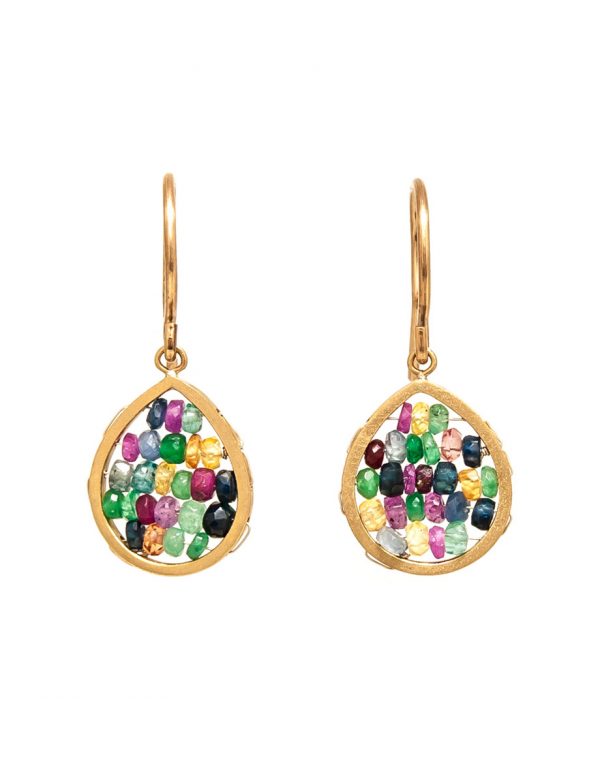 Reef Earrings – Ruby, Sapphire & Emerald