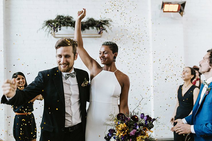 Industrial Glitter Wedding Inspiration - Confetti
